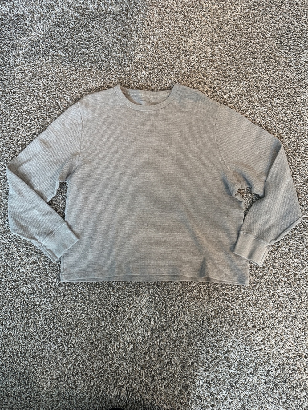 Abercrombie & Fitch Soft A&F Beige Taupe Waffle Knit Long Sleeve
